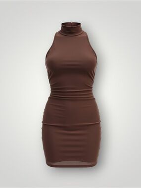 PrettyLittleThing Chocolate Brown Dress undeemmmrvgwith Cuts